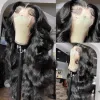 13x4 Simulatie Human Hair Braziliaanse lichaamsgolf Voorkant 13x6 HD Lace frontale pruiken voor vrouwen Black Sluiting Pruik