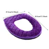 Fundas de asiento de inodoro Cremallera cálida Alfombrilla de baño Cojín Invierno Soft Closestool H Cover Violet