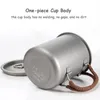 Tasses Titane Métal Tasse Tasse À Café En Plein Air Camping Pot Pots De Cuisson Pique-Nique Suspendre 450 ml Boisson Peut Faire bouillir de L'eau