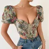 Débardeurs pour femmes Sexy dos nu manches bouffantes fronde rétro gilet femme Vintage haut femmes grande taille tricot vêtements Corset vêtements 90x esthétique