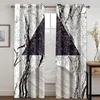 Curtain Black And White 2 Piece Sunshade Window Curtains Modern Fashion For Living Room Bedroom Treatment