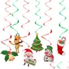 New Christmas Spiral Ornaments Tree Cartoon Hanging Home Party Decorations Drop Delivery Dhz39