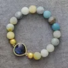 Strand Classic 10MM Amazonite Stone Labradorite Stretch Elastic Beads Bracelet Spiritual Meditation Jewelry Wholesale