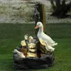Décorations de jardin Statue de fontaine de canard alimentée par batterie modèle animal artisanat miniature décoration maison cour terre extérieure orna293a