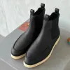 luxe ontwerper zwart bont kleding schoenen schapenvacht wandeling 5 kleuren loro martin laarzen vintage heren piana platte sneeuwlaars loafer man winter buiten rubber walk laarsjes doos