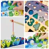 Learning Toys Kids Montessori Math For Toddlers Educational Wooden Puzzle Fishing Count Number Shape Matching Sorter Games Board Toy 231122