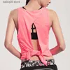 Yoga Outfits Sexy Women Yoga Vest T-shirt Hollow Back Sport Fitness Canotta Yoga Running Gym Jogging Vest Top T230422