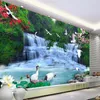 Personalizado bela cachoeira paisagem fundo mural da parede 3d papel de parede papéis de parede 3d para tv pano de fundo338m