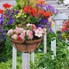 Decorative Flowers Artificial Hanging Basket With Flower Fake In For Outdoors Garden Patio Porch
