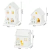 Kerstversiering Kerstornament Led-licht houten huis met sneeuwvlok Lichtgevende cabine 231121