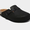 2023 Slippers Boston Clogs Baotou Sandal Designer Сандалии Аризона Мужчины Женщины скользит розовая белая замшевая кожа