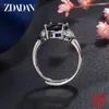 Cluster Ringe ZDADAN 925 Sterling Silber Einstellbare Paar Ring Für Frauen Männer Mode Party Schmuck Geschenk