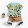 Rompers Sanlutoz Cartoon Boys Clothing Sets Summer Short Sleeve katoenbaby tops baby shorts 2 stcs casual 230421