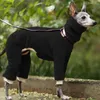 Vêtements de chien 4 couleurs vêtements en polaire hiver long col col salopette veste pour grands chiens Alaskan Malamut manteau chaud combinaison barboteuse 231122