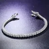 Iced Out 925 Sterling Silver Tennis Bracelet 6-9 inch Tennis Chain 2mm String Moissanite Diamond Bracelet For Man Women