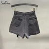 Soefdioo Solid Cargo Pocket Denim Jeans Shorts Dames Sexy Hoge Taille Stretch Zomer Casual Vrouwelijke Bodems Korte Broek 231121