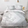 Conjuntos de cama Branco Ouro Padrão de Mármore Cama Moderna 3D Down Duvet Cover Set Confortável Roupa de Cama Duplo Tamanho Moda Luxo 231121