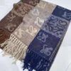 Lowees scarf High Quality womenStar's same jacquard checkerboard autumn and winter fashion temperament warm tassel cashmere scarf Rowe shawl