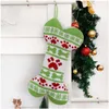 Calza natalizia per animali domestici Decorazioni lavorate a maglia Calzini regalo Jacquard di lana Borsa regali di Natale Consegna di goccia all'ingrosso Dhzw3