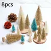 Noel Süslemeleri 8 Parçalı Mini Noel Ağacı Sisal İpek Sedir - Dekorasyon Küçük Noel Ağacı - Altın Gümüş Mavi Yeşil Beyaz Şenlikli Ağacı 231121
