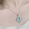 Pendant Necklaces Versa Color Treasure Series Retro Pink Princess Plated 18K Gold Candy Light Luxury Emerald