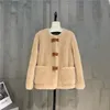 Fashion Design Sheep Cut Fur Coat Women's Short Lamb Fur Young Coat Winter