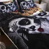 Fanaijia Sugar Skull Pedding Sets King Beauty Kiss Duvet Cover Zestaw łóżka Czarne nadruk Czarne łóżka łóżka Królowa Rozmiar Zapasy 2106153032