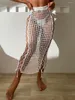 Maillots de bain pour femmes Femmes Beach Crochet Cover Up Jupe Creux Out Tricot Taille élastique Longue Swim Ups