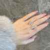 Schmetterlings-Fingerring Micro Pave Zirkon Weißgold gefüllt Party Ehering Ringe für Frauen Brautversprechen Verlobungsschmuck