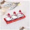 Juldekorationer 3st/set Santa Candle Set Pine Cone Snowman Shaped Smokeless Eve Wedding Party Candles Decor Drop Delivery Hom Dheyr