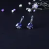 Stud Earrings GEM'S BALLET 6.10Ct Natural Iolite Blue Mystic Quartz Triangle 925 Sterling Silver For Women Engagement