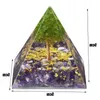 Albero della vita Orgone Piramide Decor Ametista Peridoto Guarigione Generatore di energia di cristallo Orgonite Proteggere Strumento di meditazione Kcpic