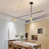 Modern LED Chandeliers Pendant Lights Dining Room Kitchen Table Black Gold Hanging Pendant Lamp Restaurant Bar Decor Suspension