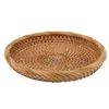 Bread Makers Sturdy Rattan Fruit Tray Hand Woven Elegant Traditional Natural Serving For Kitchen Counter Table