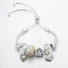 Charmarmband viiovia design av hög kvalitet armband justerbara klara hjärtarmband pärlor smycken gör aaccesorios valentiner gåva