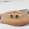 Brazalete de circonita francesa, pulsera de Color dorado de imitación, joyería versátil exquisita y elegante para mujer, regalo de Navidad al por mayor