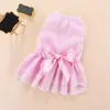 Katze Kostüme 1PCS Welpen Prinzessin Kleid Sommer Haustier Kleidung Gestreiften Plaid Kleider Mit Schleife Für Katzen Kätzchen Kleidung ropa Para