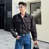 Men's Casual Shirts Sleeve Long Fashion Quality High 2023 Elegant Luxury Autumn Trendy Solid Color Niche Design Tops 57e63f