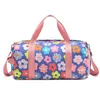 Utomhusväskor Flower Gym Bag For Women With Shosopell och våt fickan Hållbar Lätt duffle bra träning övernattningar