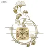 Wall Clocks Chinese Style Ginkgo Leaf Clock Living Room Decoration Home Simple Fashion Art Watch Light Luxury