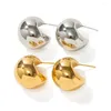 Boucles d'oreilles Youthway boule d'or demi-ronde Chunky C creux femmes 18K PVD plaqué élégant Bijoux d'été Bijoux