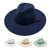 Wide Brim Hats Bucket 95cm Large Vintage Belt Fedoras Retro Wool Dress Hat British Casual Jazz Women Felt Winter Autumn Men Trilby 231122
