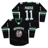 Movie Hockey College 11 Zach Parise Jersey North Dakota Fighting Sioux 9 Jonathan Toews University All Stitched Green Black Team Color Blank Pullover Retro Mens