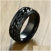 Band Rings High Quality Black Color Fashion Simple Men039S Rings Stainless Steel Chain Ring Jewelry Gift For Men Boys J414249Q2721065 Dhrqb