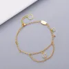 Top Classic Design Bracelet for Woman Flower Element with Chain Tail Adjustable Size Bracelets Fa louisely Purse vuttonly Crossbody PGNU