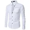 Camicie casual da uomo Camicia da uomo Abito camicetta Business Button Down Colletto Quotidiano Manica lunga Ufficio Poliestere Regular