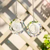 Trädgårdsdekorationer H D Set 2 45mm Hanging Crystals Suncatcher Round Prisms Pendant Rainbow Maker For Home Window Car Decor Gifts Moon and Sun 230422