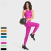 Aktiva uppsättningar Al Yoga Leggings and Tops Set Fitness Sports Suits Gym Clothingseamless BH Running Women Pant Suit