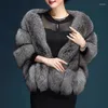 Women's Fur 155x40 CM Oversized White Bridal Wedding Shawl Women Faux Fluffy Soft Cape Thick Warm Coat Jacket