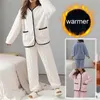 Damen-Nachtwäsche für Damen, dick, für Set, Flanell-Pijamas, Flanell-Winter-Sets, dick, für Damen, warme Pyjamas, Pyjamas, Fleece, Koralle, lange Pyjama-Nachtwäsche, Mädchen, 231122